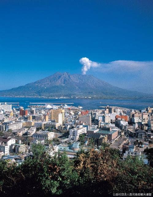 鹿児島市街地と桜島