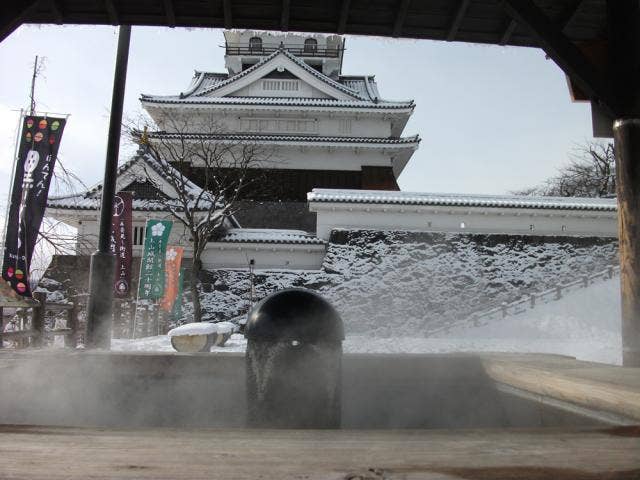 上山城の足湯