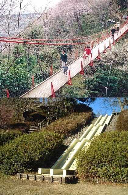 さくらつり橋と御殿山広場