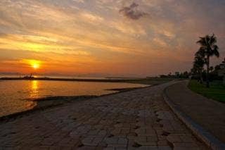 焼野海岸　ビーチ　夕景