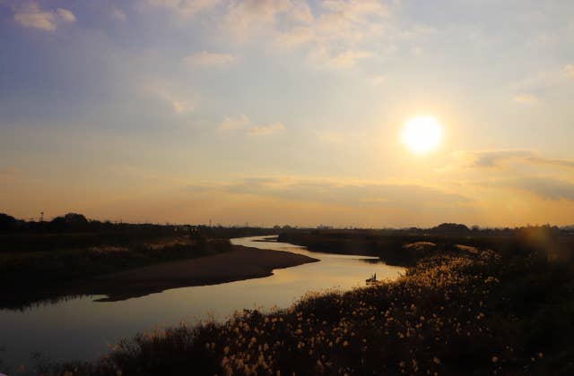 宝満川（夕日）