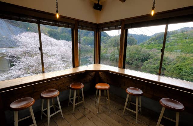 バグダッドから見える桜と明恵峽の光景