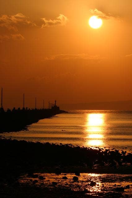 三池港からの夕日