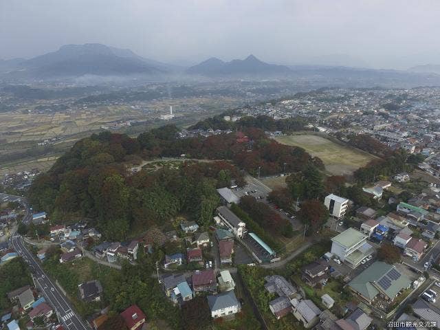 沼田城跡全景(空撮)