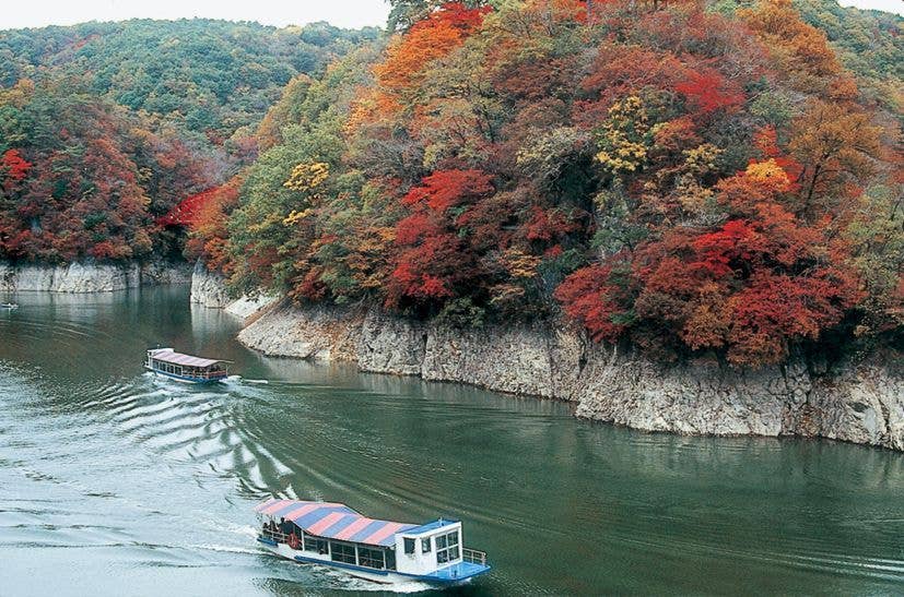 帝釈峡（神龍湖）の紅葉