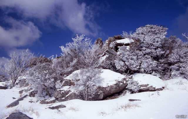 笠岩の雪化粧