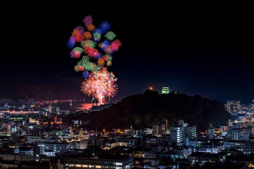 うわじま牛鬼まつり　海上打上花火